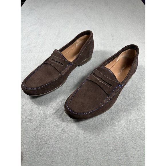 Donald J Pliner Naper-23 Brown Suede Loafers Blue Stitch Men\'s 10.5M main image 8